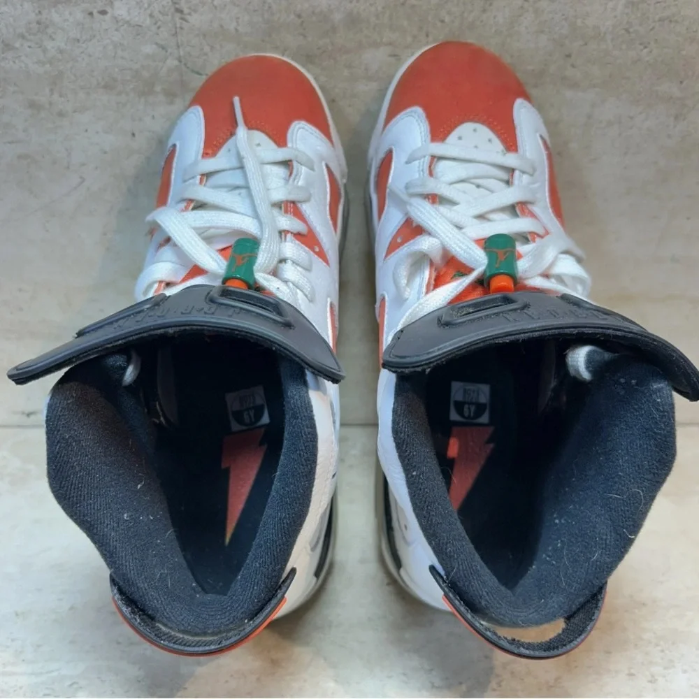 Nike Jordan 6 White and‎ Orange High-Top Sneakers